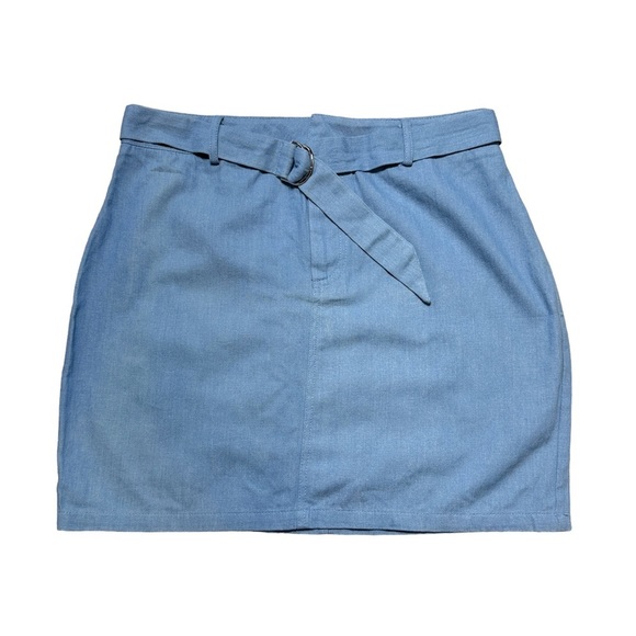 Revolve Superdown Tinley Blue Chambray Mini Skirt US S - Picture 2 of 10